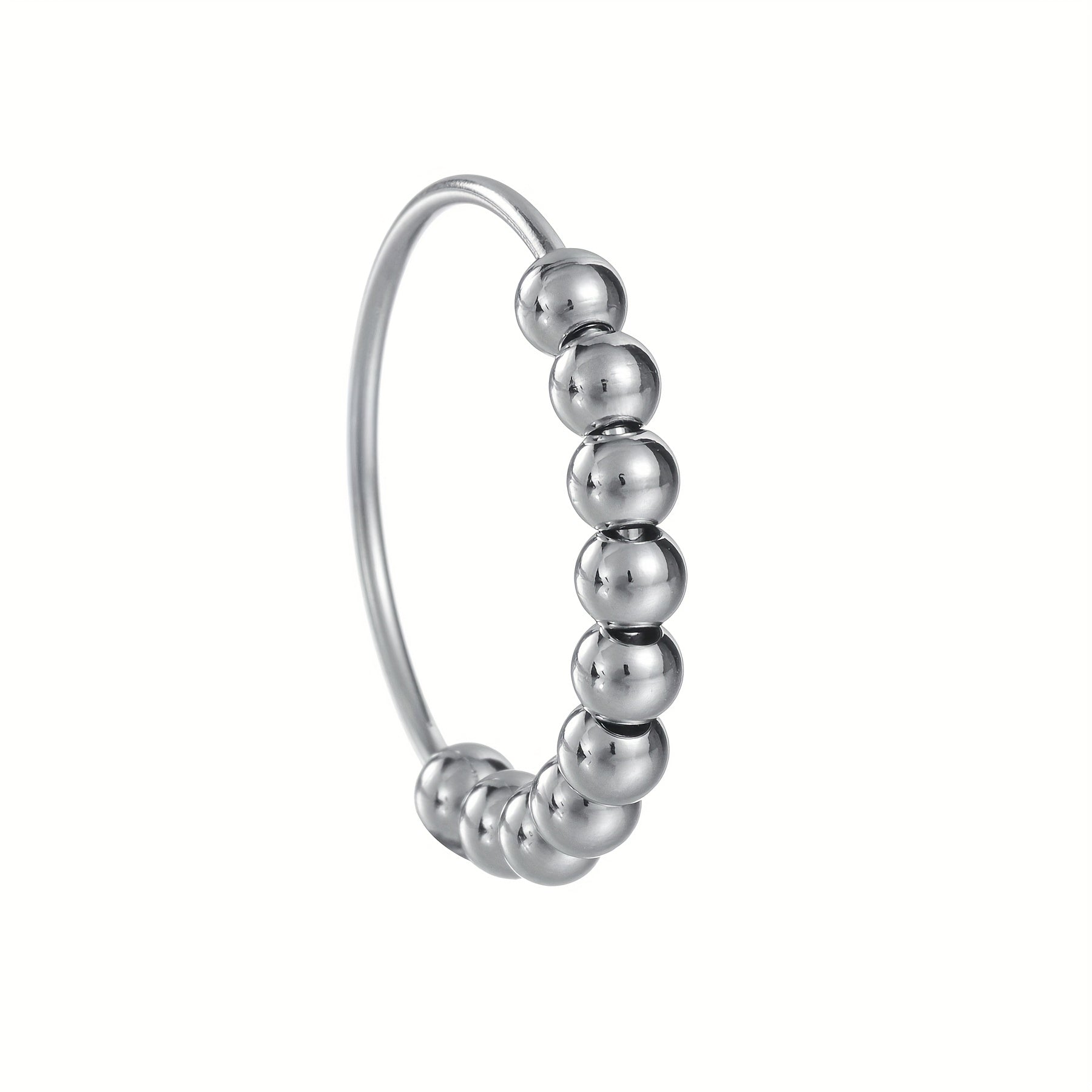 1pc Of Stainless Steel - Rotatable Decompression Anxiety Bead Ring - Not Easy To Fade, Good Wear Resistance - Minimalist Design Style - Decompression - Suitable For Daily Wear Or Gift For Both Men And Women