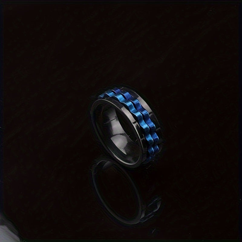 Fashion new Men's ring punk gear ring Stainless Steel Men's and Women's rotatable ring Men's party jewelry gift