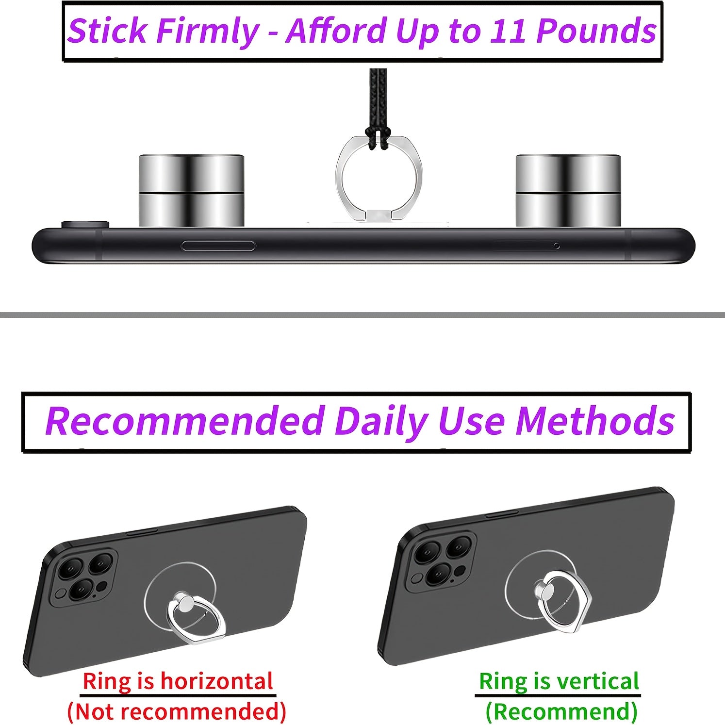 Transparent Phone Ring Holder, Portable Stand, 360° Rotatable Transparent Tablet Case Accessory Ring Mount, Suitable for All Seasons