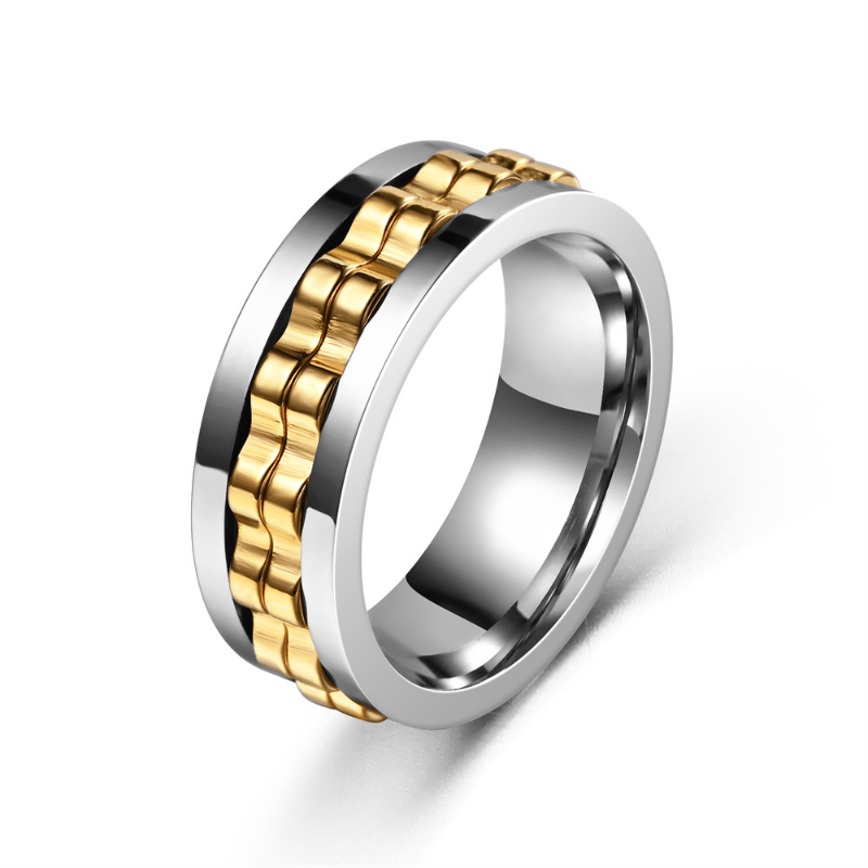 Fashion new Men's ring punk gear ring Stainless Steel Men's and Women's rotatable ring Men's party jewelry gift