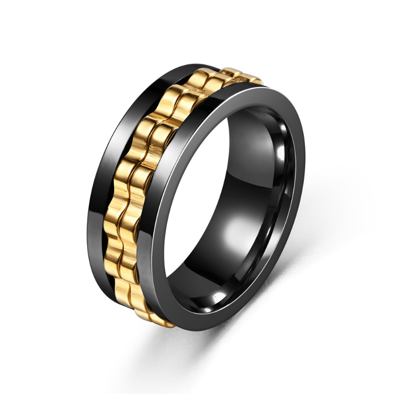 Fashion new Men's ring punk gear ring Stainless Steel Men's and Women's rotatable ring Men's party jewelry gift