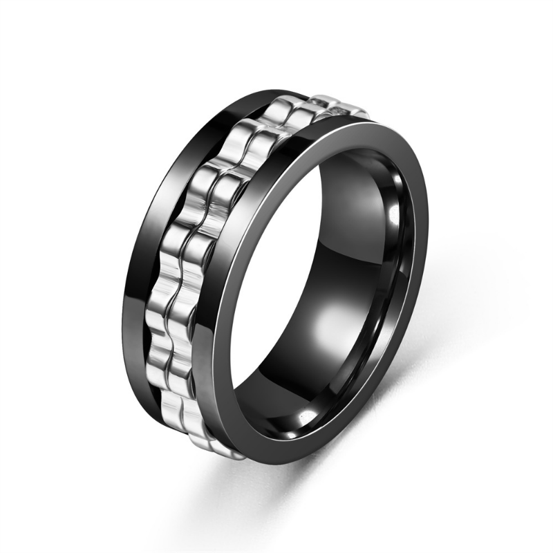 Fashion new Men's ring punk gear ring Stainless Steel Men's and Women's rotatable ring Men's party jewelry gift