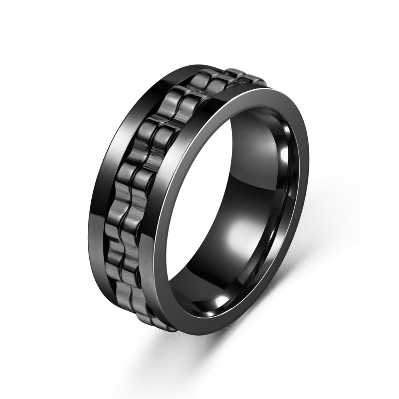 Fashion new Men's ring punk gear ring Stainless Steel Men's and Women's rotatable ring Men's party jewelry gift