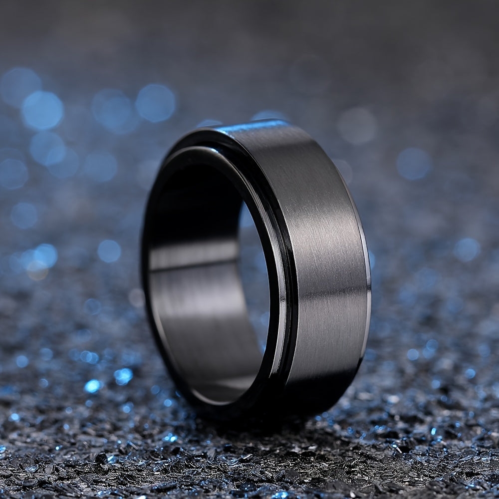 1pc Men's Simple Fashion Rotatable Wide Ring, Casual Party Clothing Accessories, Birthday Gift For Friends