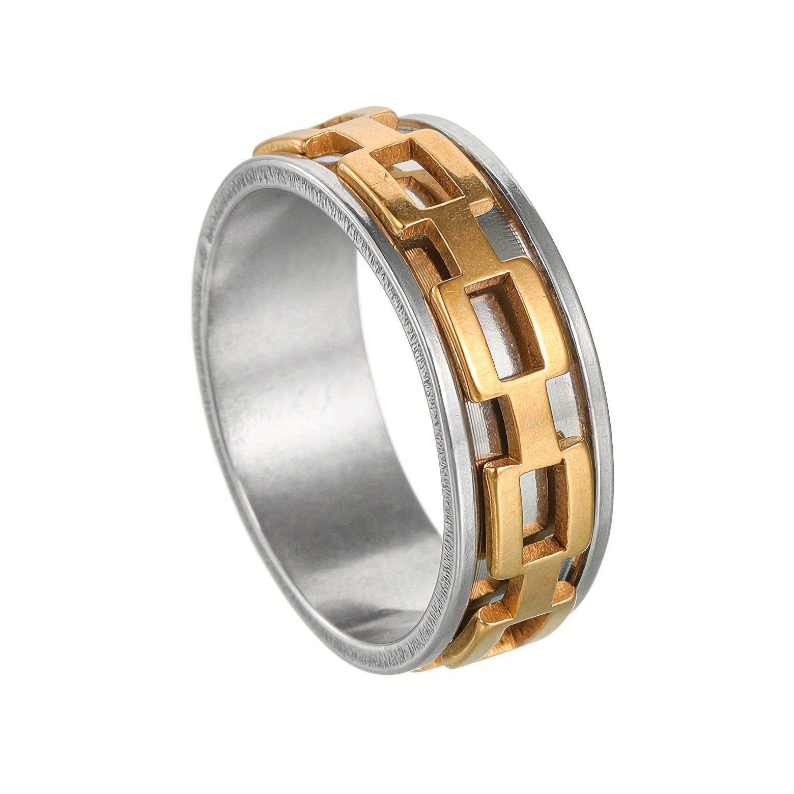 1pc Unisex Punk Style Rotating Stainless Steel Ring, Fashionable Open Bottle Opener, Trendy Jewelry Gift for Men, Uncoated, No Enamel, Stainless Steel Body