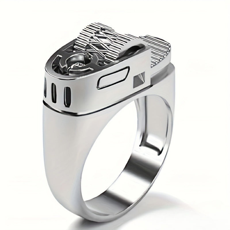 [Punk Copper Ring] Punk Copper Lighter Ring | Fashionable Rotating Decompression Design, Suitable for Casual Wear And Gifts, No Ignition Function, Personality, Classic Style