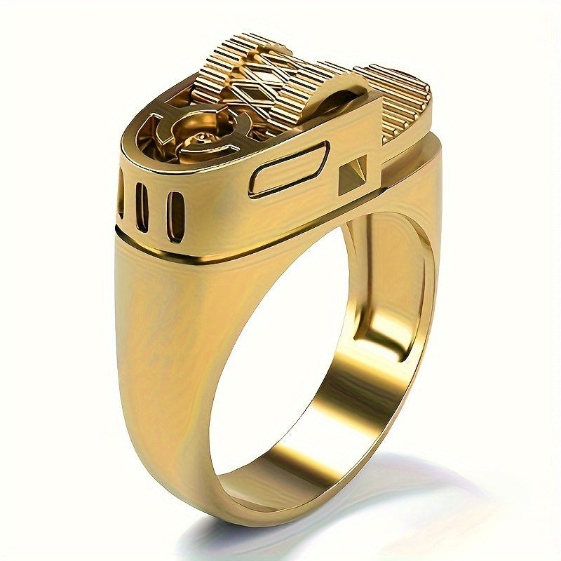 [Punk Copper Ring] Punk Copper Lighter Ring | Fashionable Rotating Decompression Design, Suitable for Casual Wear And Gifts, No Ignition Function, Personality, Classic Style