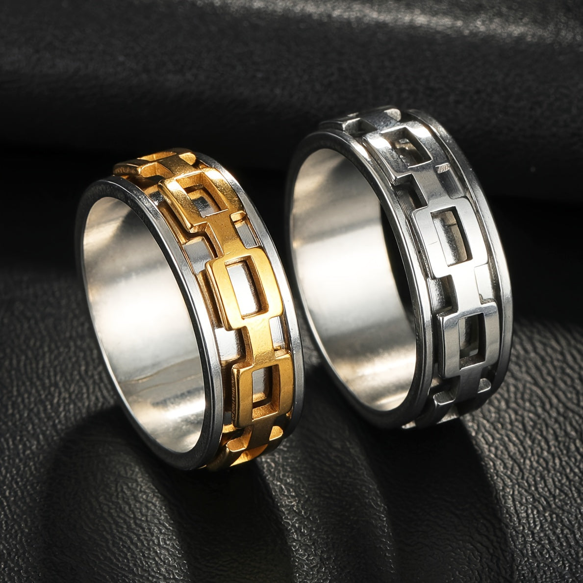 1pc Unisex Punk Style Rotating Stainless Steel Ring, Fashionable Open Bottle Opener, Trendy Jewelry Gift for Men, Uncoated, No Enamel, Stainless Steel Body