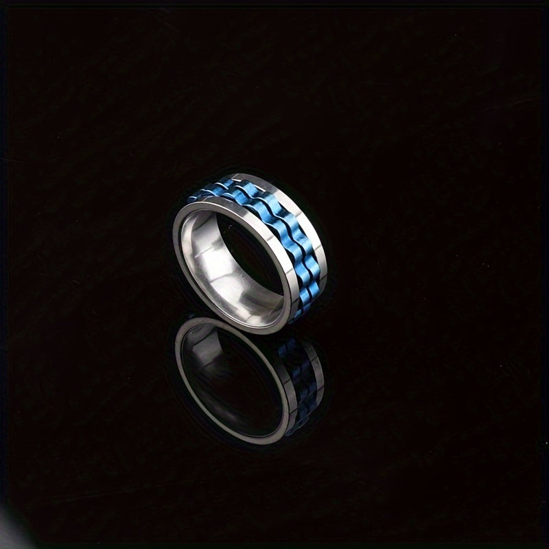 Fashion new Men's ring punk gear ring Stainless Steel Men's and Women's rotatable ring Men's party jewelry gift