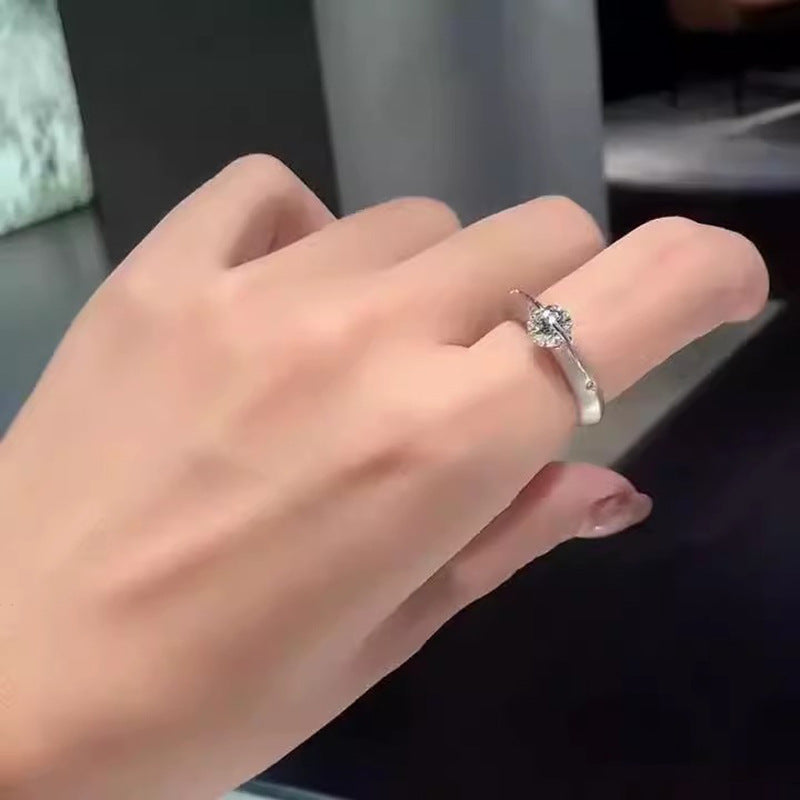 1pc Rotatable Ring for Women - Adjustable Stainless Steel Band with Sparkling Cubic Zirconia, Vintage Elegant Design for Daily Wear & Gift Giving, Year-Round Versatile Accessory, Gift for Her, Sophisticated Style, Durable Jewelry