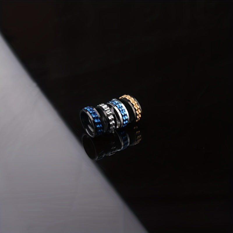 Fashion new Men's ring punk gear ring Stainless Steel Men's and Women's rotatable ring Men's party jewelry gift