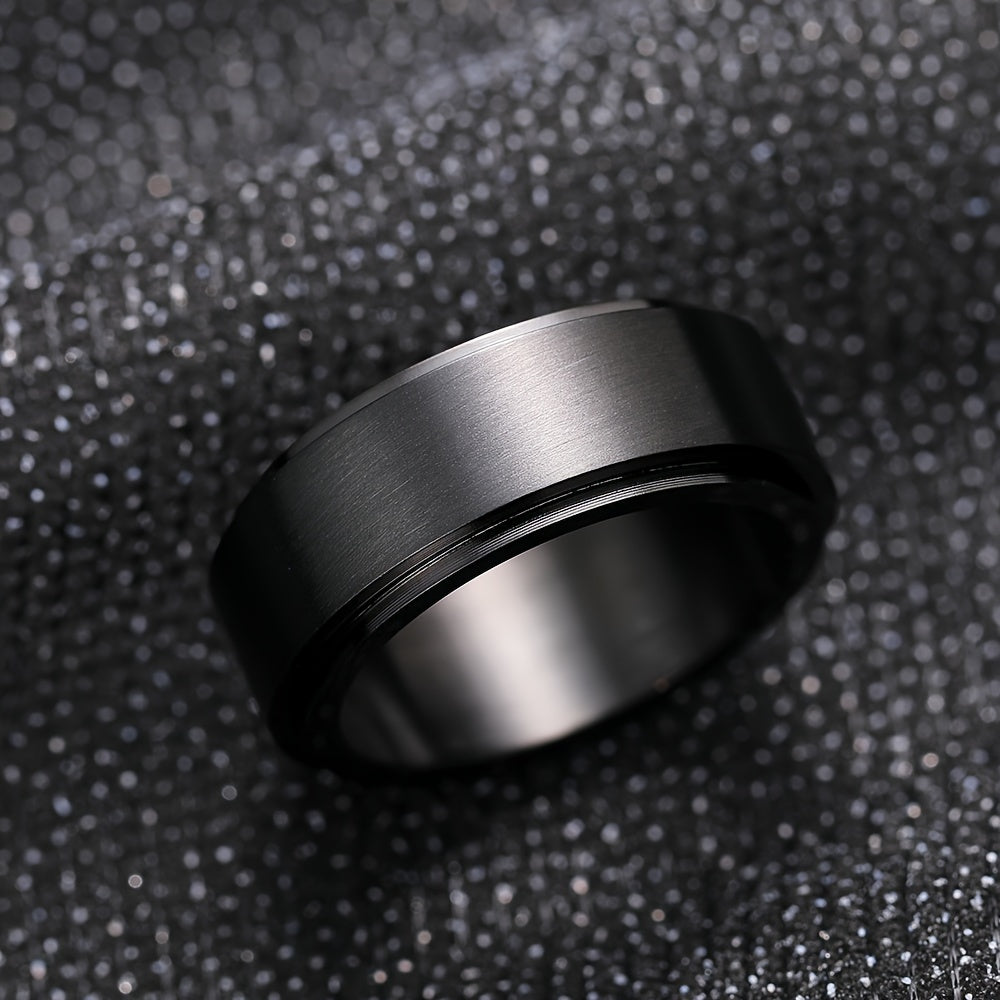 1pc Men's Simple Fashion Rotatable Wide Ring, Casual Party Clothing Accessories, Birthday Gift For Friends