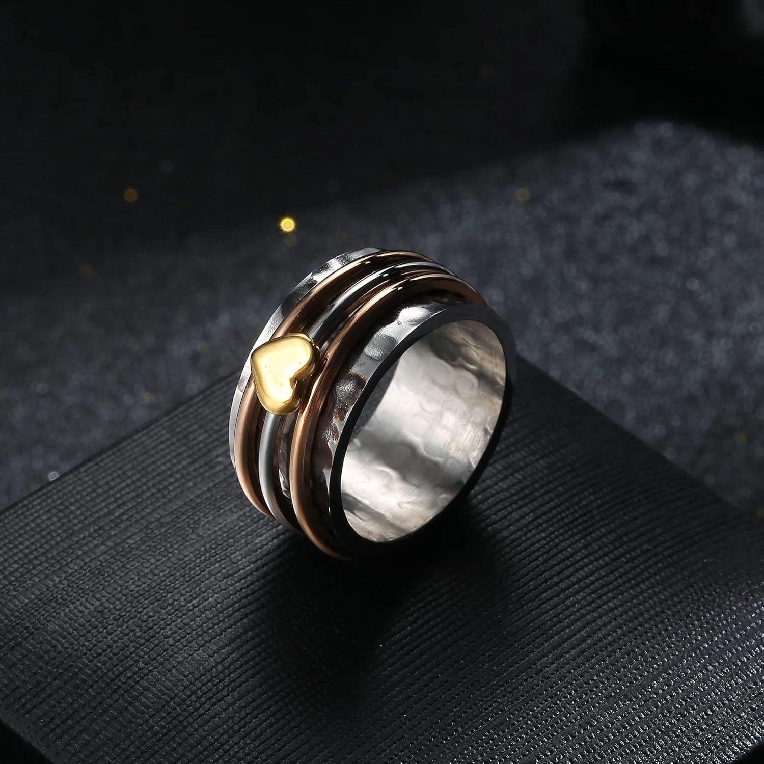 [Spinable Anxiety Ring] 1pc 316L Stainless Steel Anxiety Ring - Spinable Fidget Ring with Smooth Spinner Motion, Relax Jewelry for Men, Everyday & Party Jewelry Gift for Dad, Husband, Boyfriend (Father's Day, Birthday, Christmas) - Durable 316L Stainless