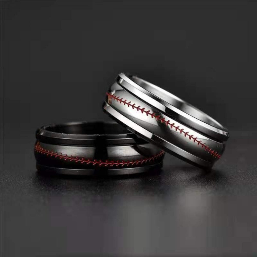 1pc Sports Style Stainless Steel Olive Head Pattern Rotatable Couple Ring Men'S Ring Valentine'S Day Gift