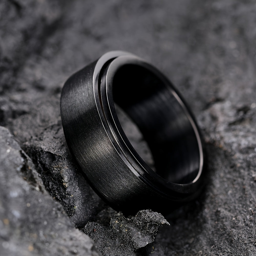 1pc Men's Simple Fashion Rotatable Wide Ring, Casual Party Clothing Accessories, Birthday Gift For Friends