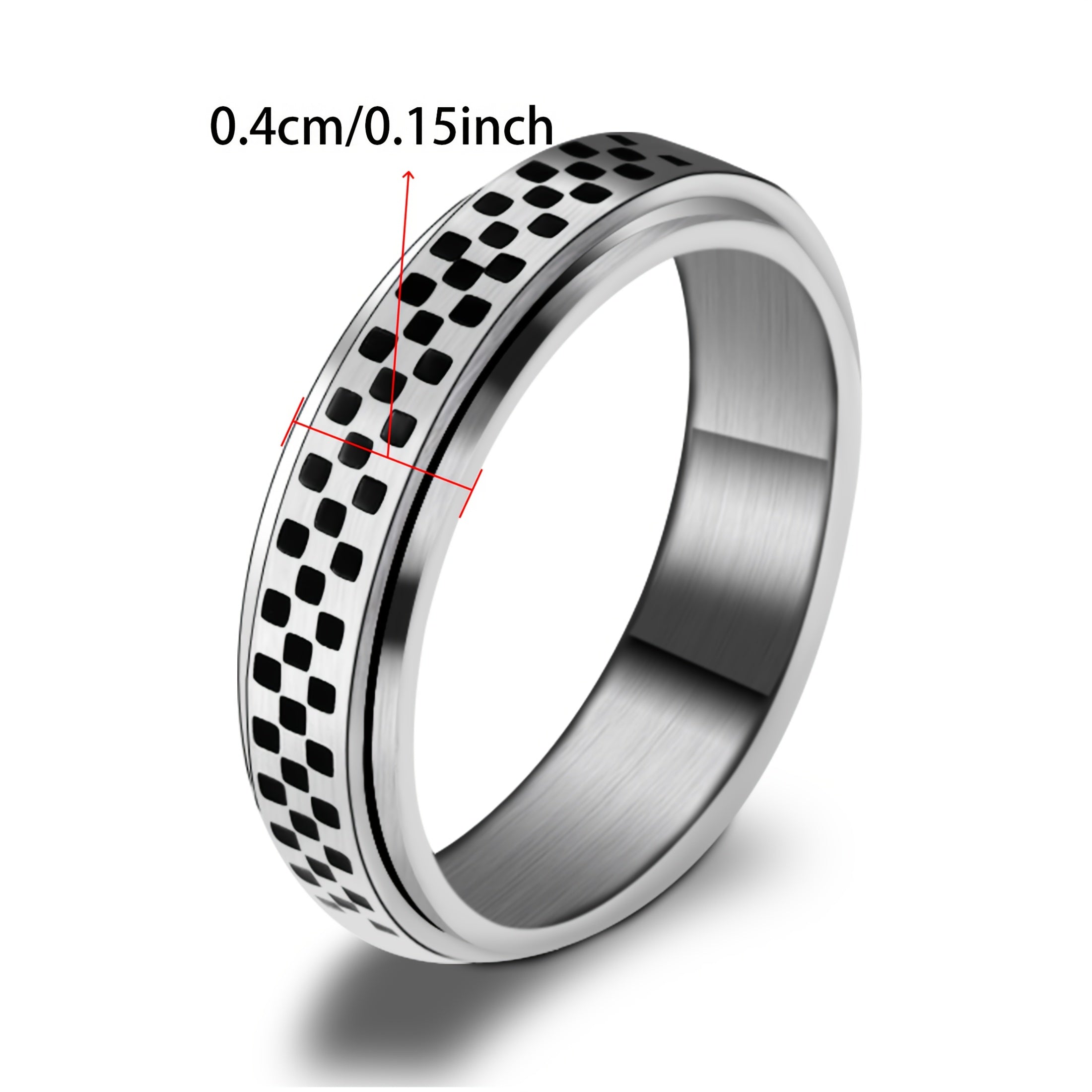 1pc Stainless Steel Rotating Mosaic Ring - Black & Golden Minimalist Design, Easy-to-Use Gift for Women, Daily Wear & Special Occasions, Daily Wear Ring | Modern Ring Design | Durable Ring, Ring