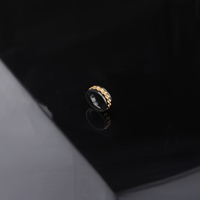 Fashion new Men's ring punk gear ring Stainless Steel Men's and Women's rotatable ring Men's party jewelry gift