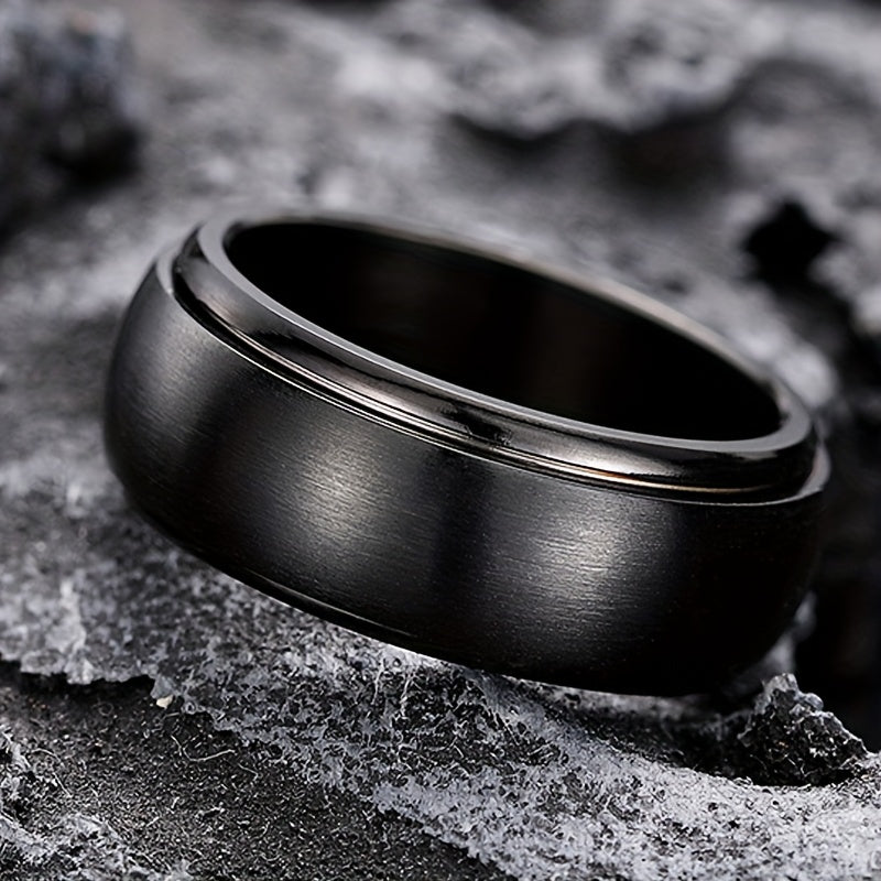 Adjustable 360° Rotating Ring - Sleek Black Stainless Steel Minimalist Design, Unisex Vintage-Inspired Jewelry for Men & Women, Versatile for Casual Attire & Special Occasions, Versatile Jewelry|Vintageinspired Ring|Durable Jewelry