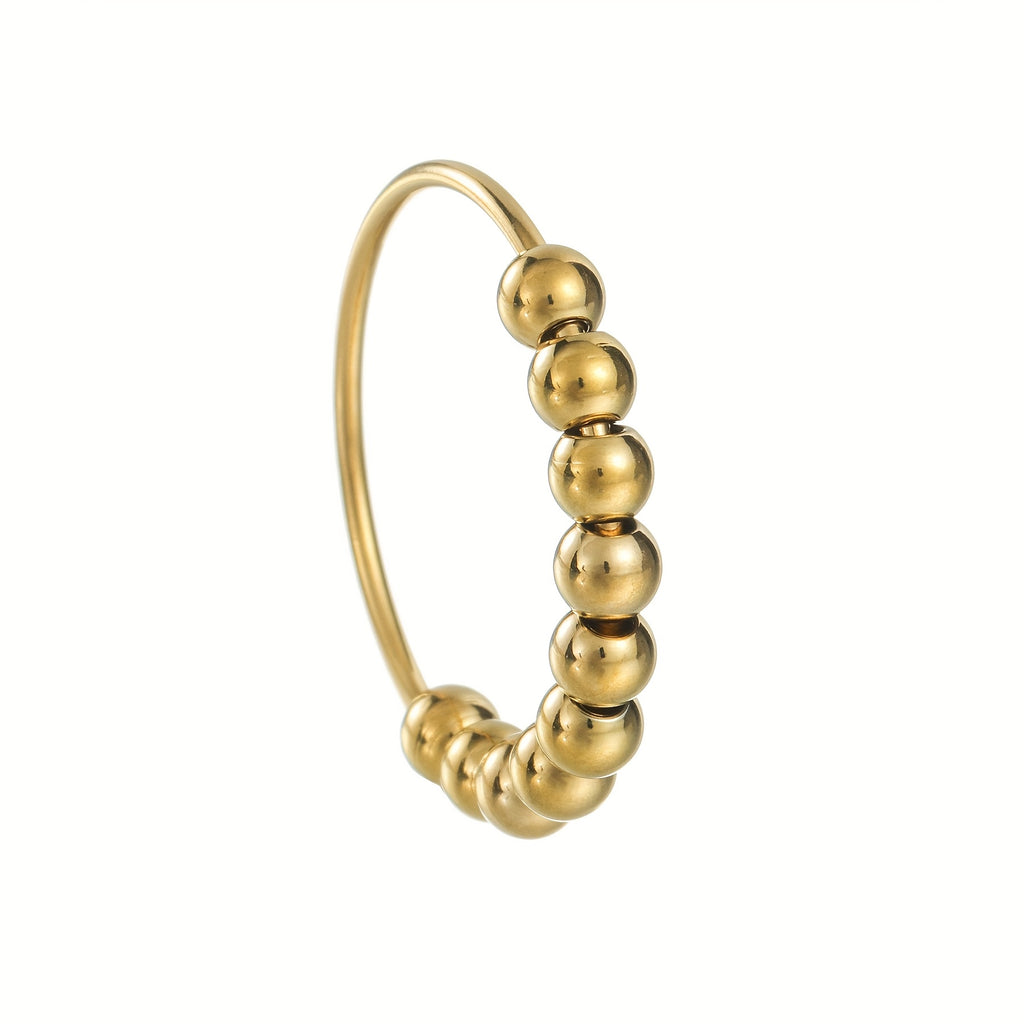 1pc Of Stainless Steel - Rotatable Decompression Anxiety Bead Ring - Not Easy To Fade, Good Wear Resistance - Minimalist Design Style - Decompression - Suitable For Daily Wear Or Gift For Both Men And Women