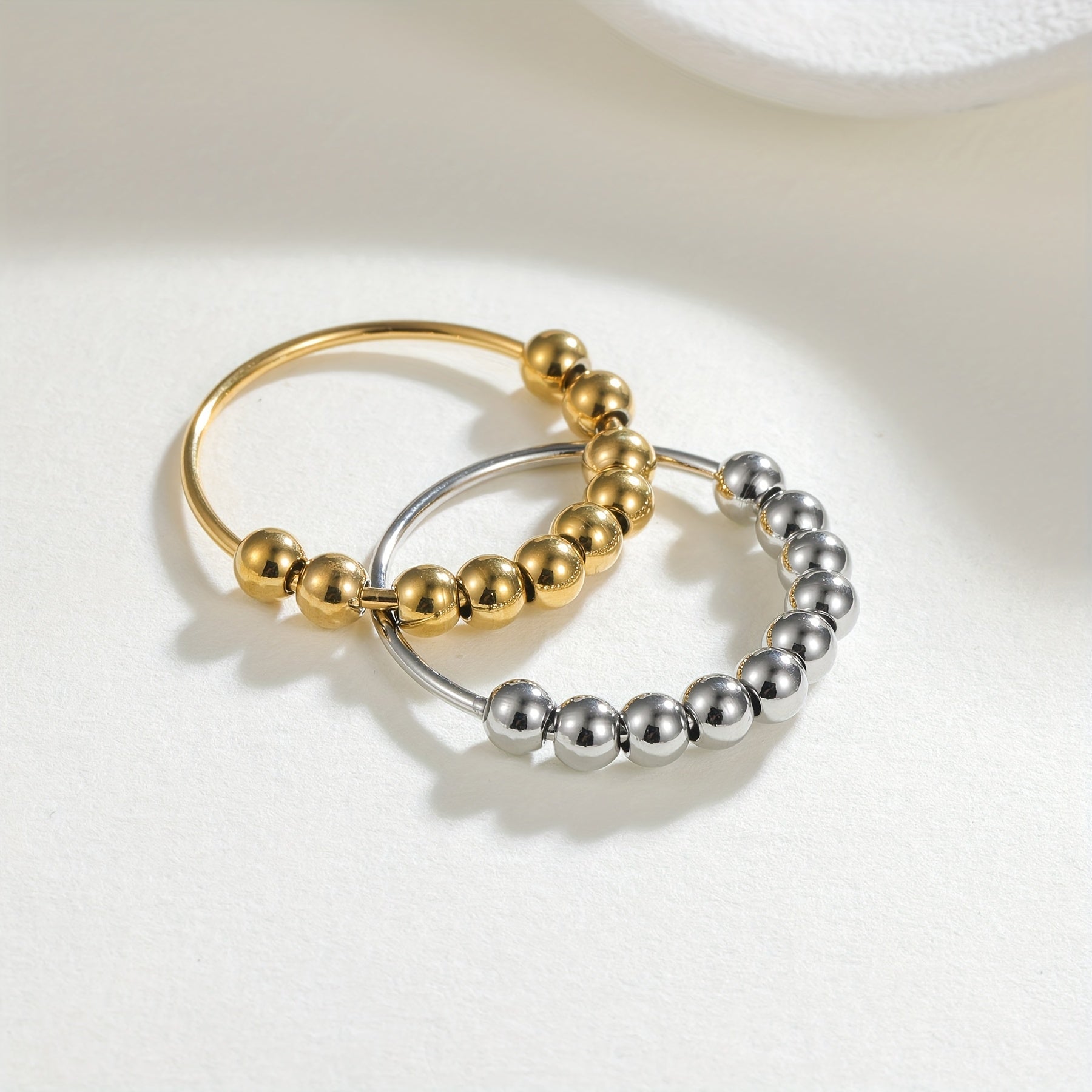 1pc Of Stainless Steel - Rotatable Decompression Anxiety Bead Ring - Not Easy To Fade, Good Wear Resistance - Minimalist Design Style - Decompression - Suitable For Daily Wear Or Gift For Both Men And Women