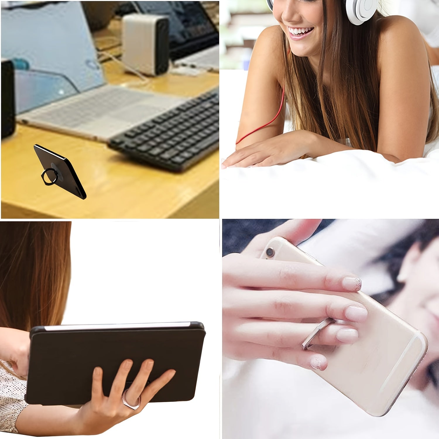 Transparent Phone Ring Holder, Portable Stand, 360° Rotatable Transparent Tablet Case Accessory Ring Mount, Suitable for All Seasons