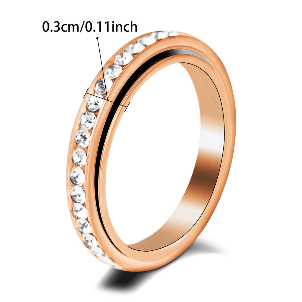 [Rotating Spin Ring] 1pc Rotating Spin Ring - Spinning Motion Jewelry, Minimalist Everyday & Party Ring for Women & Men, Durable Metallic Finish - Ideal Gift for Birthdays, Anniversaries, Formal Events - Year-Round Accessory, Versatile Fashion Piece,