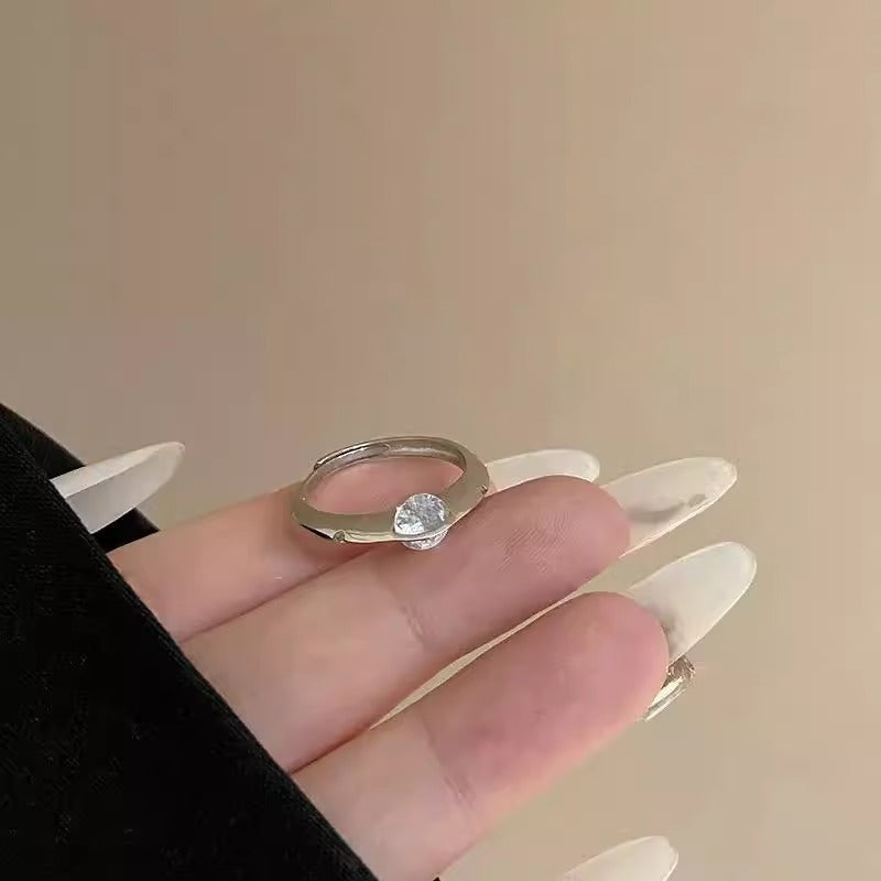 1pc Rotatable Ring for Women - Adjustable Stainless Steel Band with Sparkling Cubic Zirconia, Vintage Elegant Design for Daily Wear & Gift Giving, Year-Round Versatile Accessory, Gift for Her, Sophisticated Style, Durable Jewelry