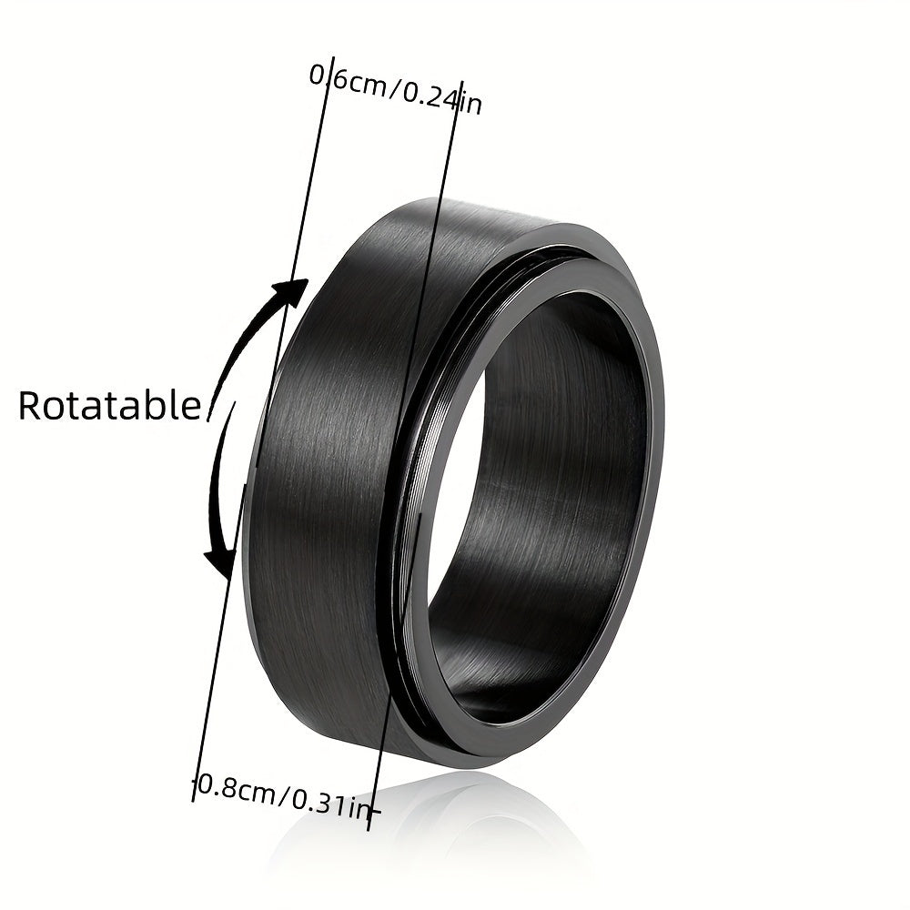 1pc Men's Simple Fashion Rotatable Wide Ring, Casual Party Clothing Accessories, Birthday Gift For Friends