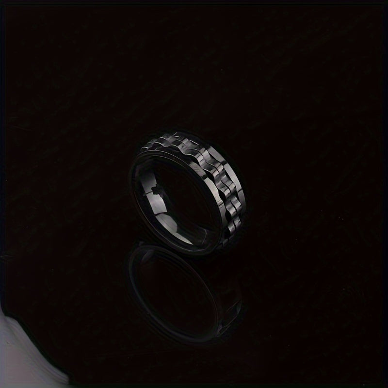 Fashion new Men's ring punk gear ring Stainless Steel Men's and Women's rotatable ring Men's party jewelry gift