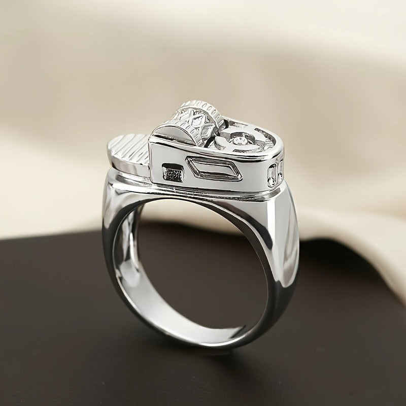 [Punk Copper Ring] Punk Copper Lighter Ring | Fashionable Rotating Decompression Design, Suitable for Casual Wear And Gifts, No Ignition Function, Personality, Classic Style