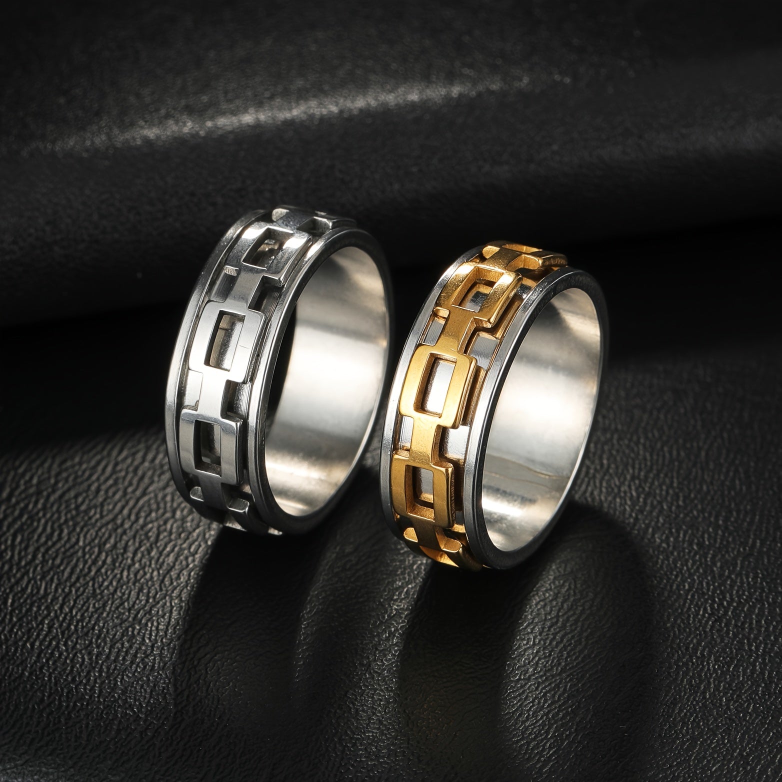 1pc Unisex Punk Style Rotating Stainless Steel Ring, Fashionable Open Bottle Opener, Trendy Jewelry Gift for Men, Uncoated, No Enamel, Stainless Steel Body