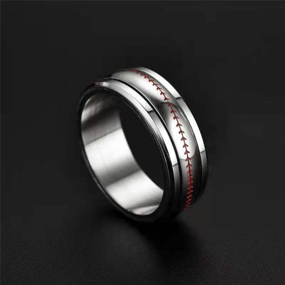 1pc Sports Style Stainless Steel Olive Head Pattern Rotatable Couple Ring Men'S Ring Valentine'S Day Gift