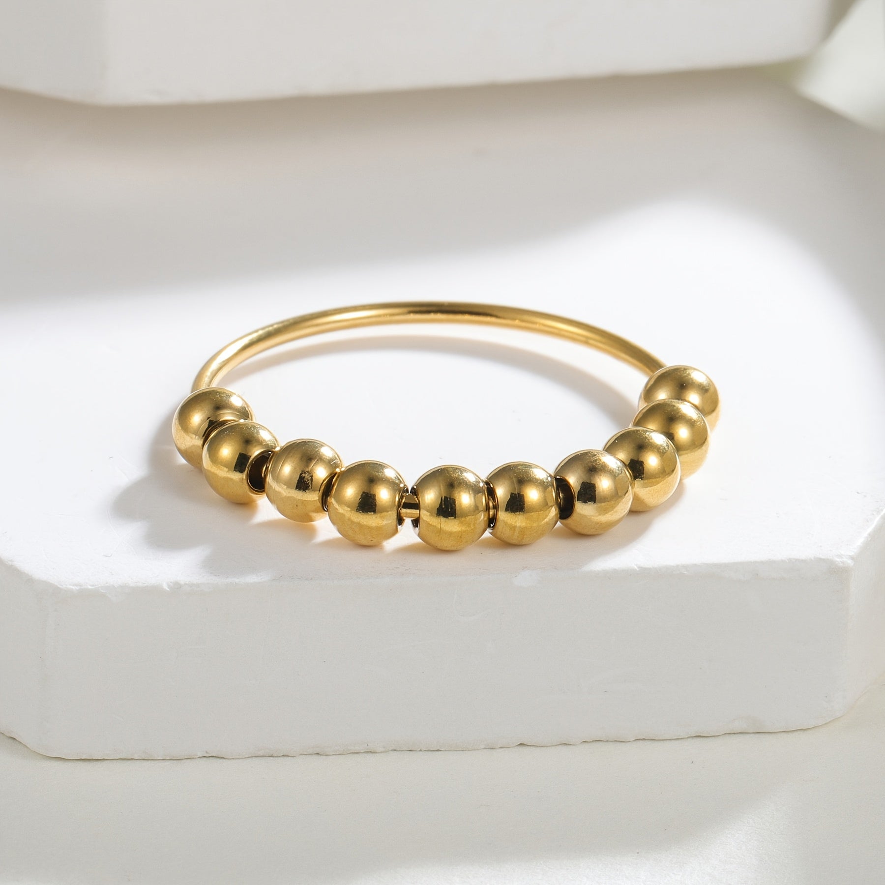 1pc Of Stainless Steel - Rotatable Decompression Anxiety Bead Ring - Not Easy To Fade, Good Wear Resistance - Minimalist Design Style - Decompression - Suitable For Daily Wear Or Gift For Both Men And Women