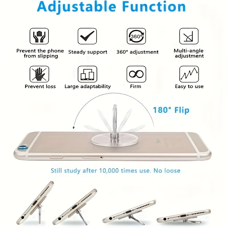Transparent Phone Ring Holder, Portable Stand, 360° Rotatable Transparent Tablet Case Accessory Ring Mount, Suitable for All Seasons