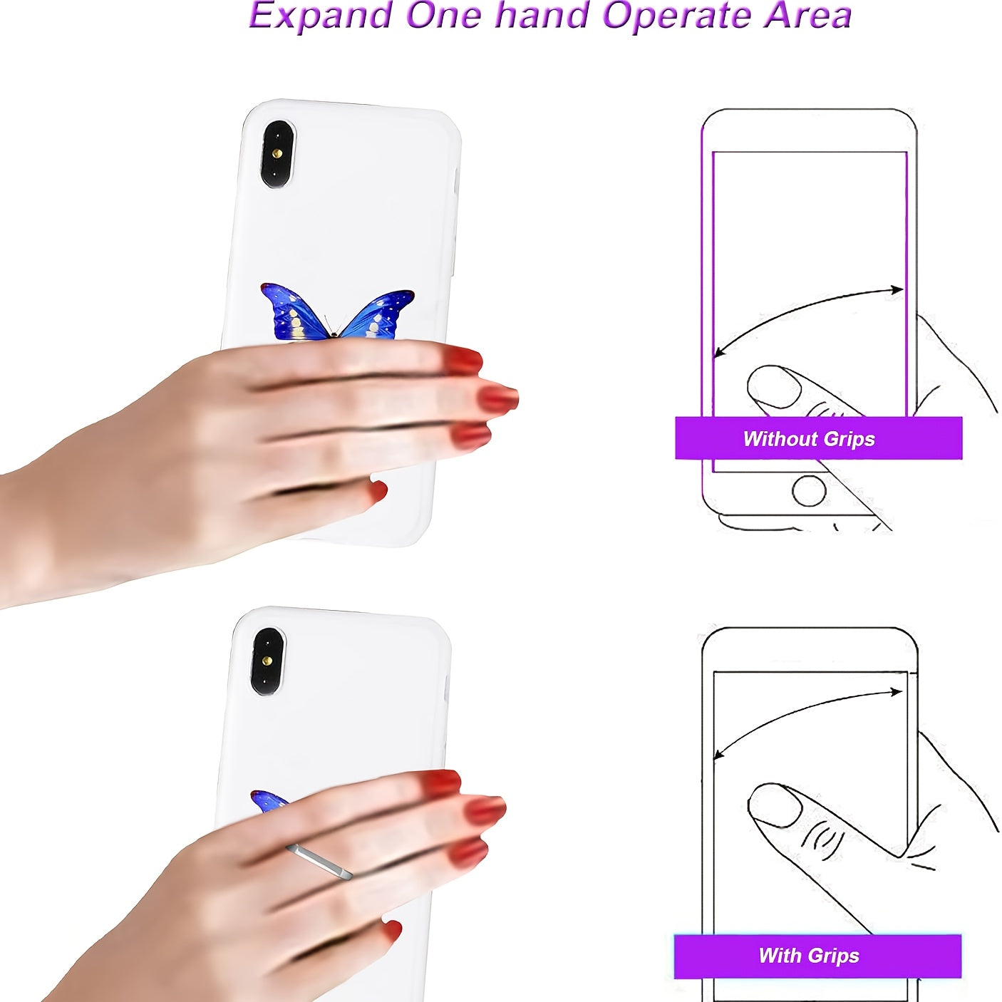 Transparent Phone Ring Holder, Portable Stand, 360° Rotatable Transparent Tablet Case Accessory Ring Mount, Suitable for All Seasons