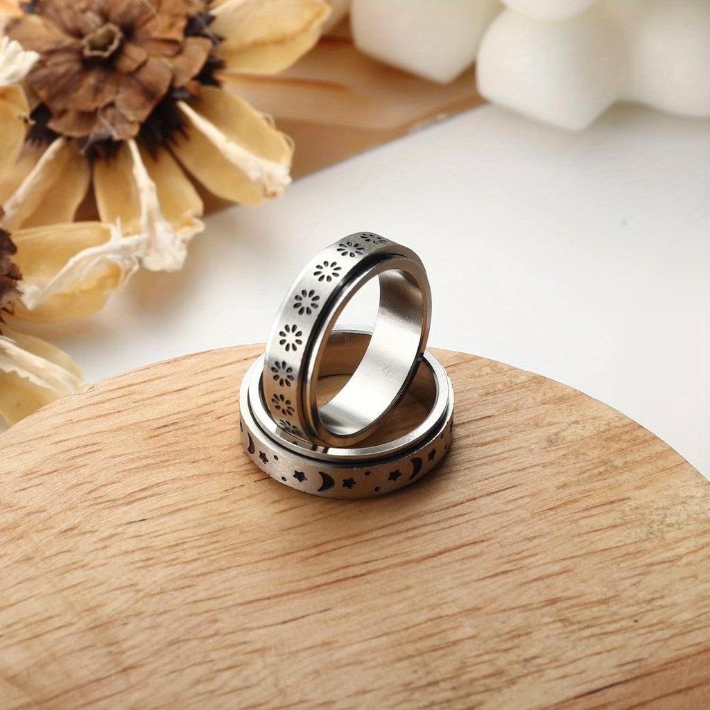 11pcs Fidget Ring for Muti-style 316L Stainless Steel Fidget Rings for Men for Anxiety Cool Spinner Rings for Anti Anxiety Rings for Stress Reliving Spinning Rings Set, for Teenager