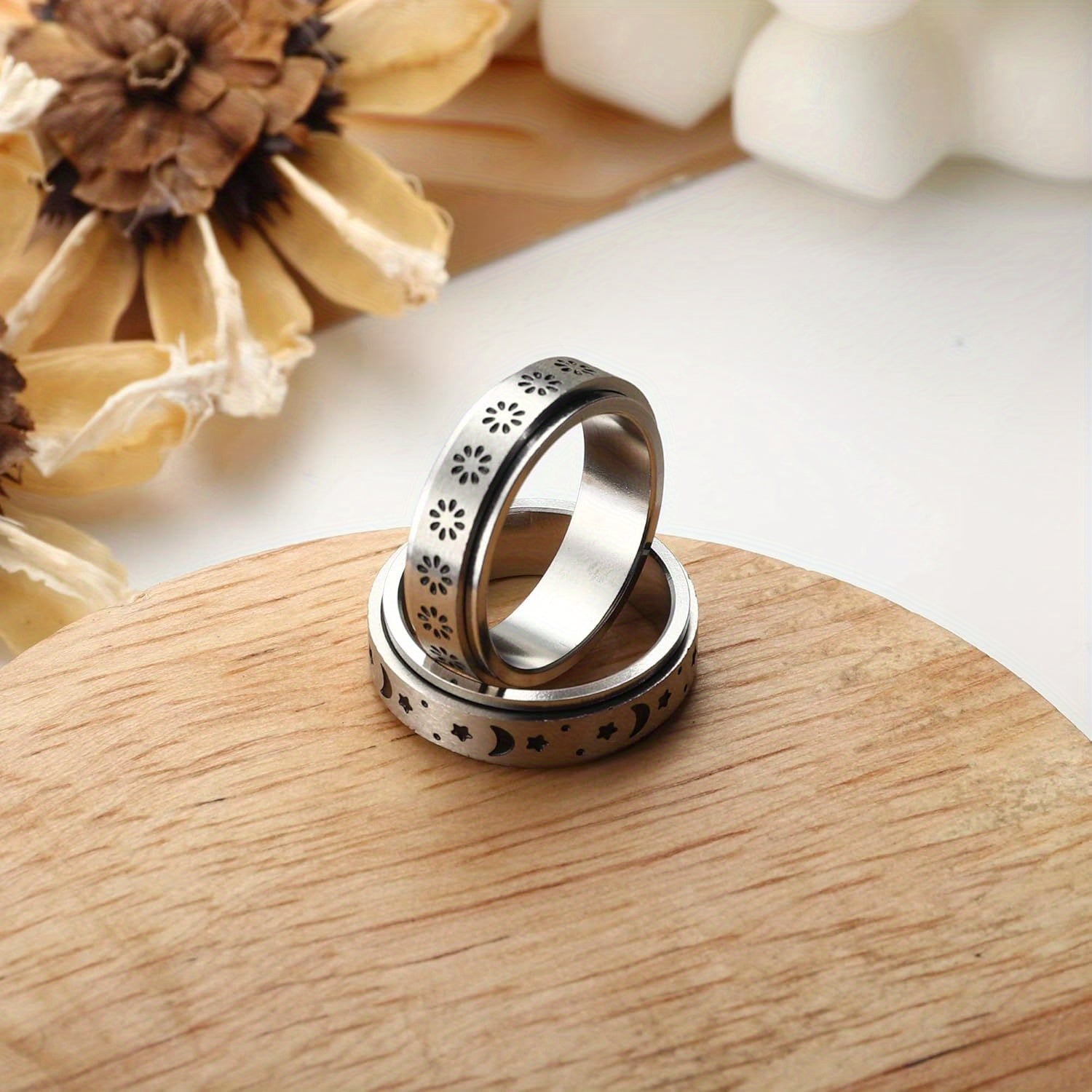 11pcs Fidget Ring for Muti-style 316L Stainless Steel Fidget Rings for Men for Anxiety Cool Spinner Rings for Anti Anxiety Rings for Stress Reliving Spinning Rings Set, for Teenager