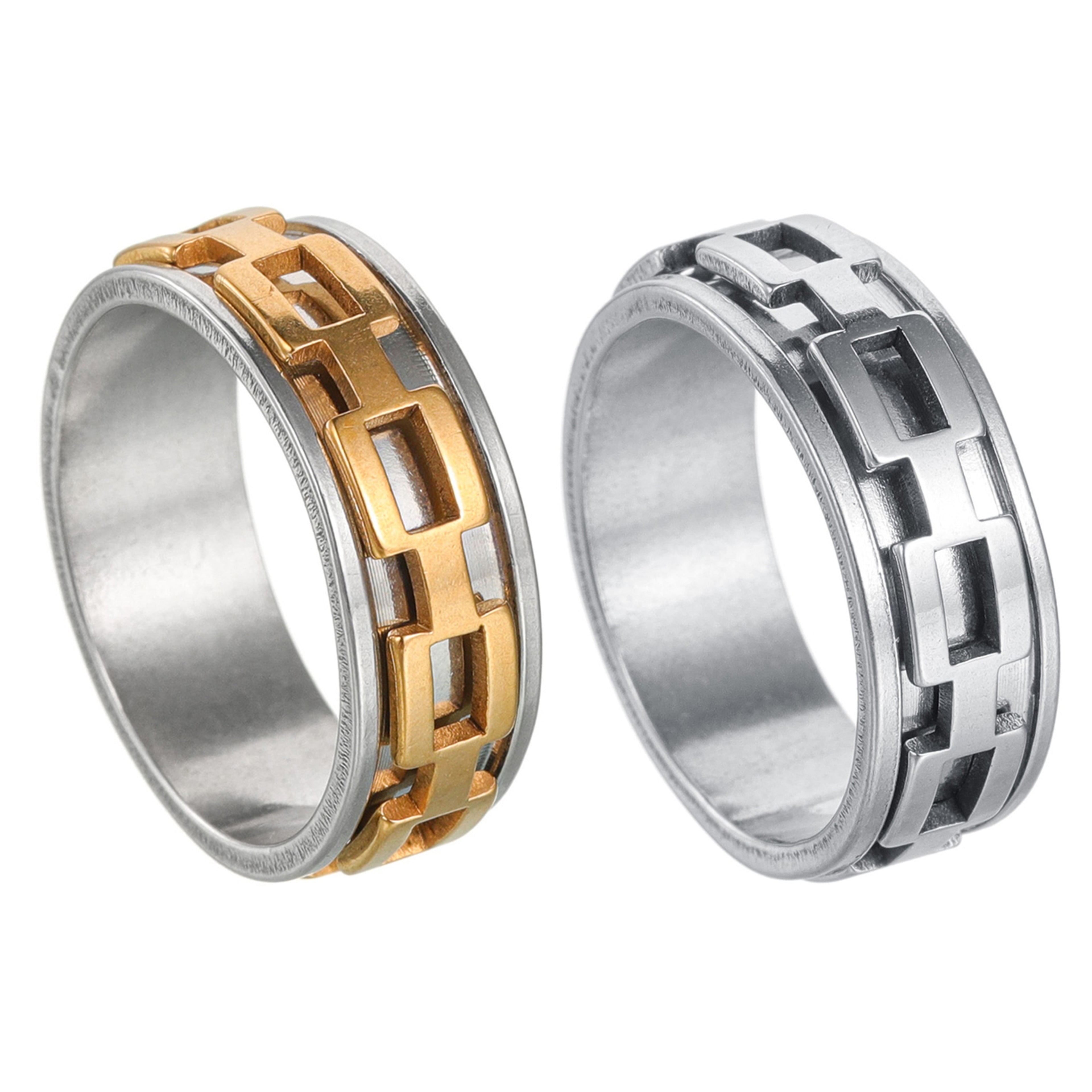 1pc Unisex Punk Style Rotating Stainless Steel Ring, Fashionable Open Bottle Opener, Trendy Jewelry Gift for Men, Uncoated, No Enamel, Stainless Steel Body