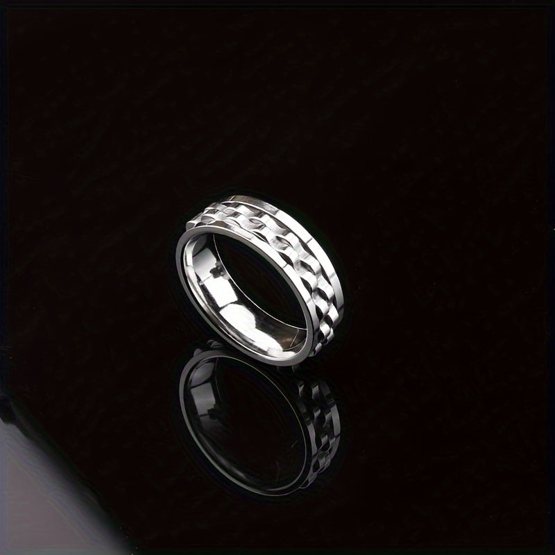 Fashion new Men's ring punk gear ring Stainless Steel Men's and Women's rotatable ring Men's party jewelry gift