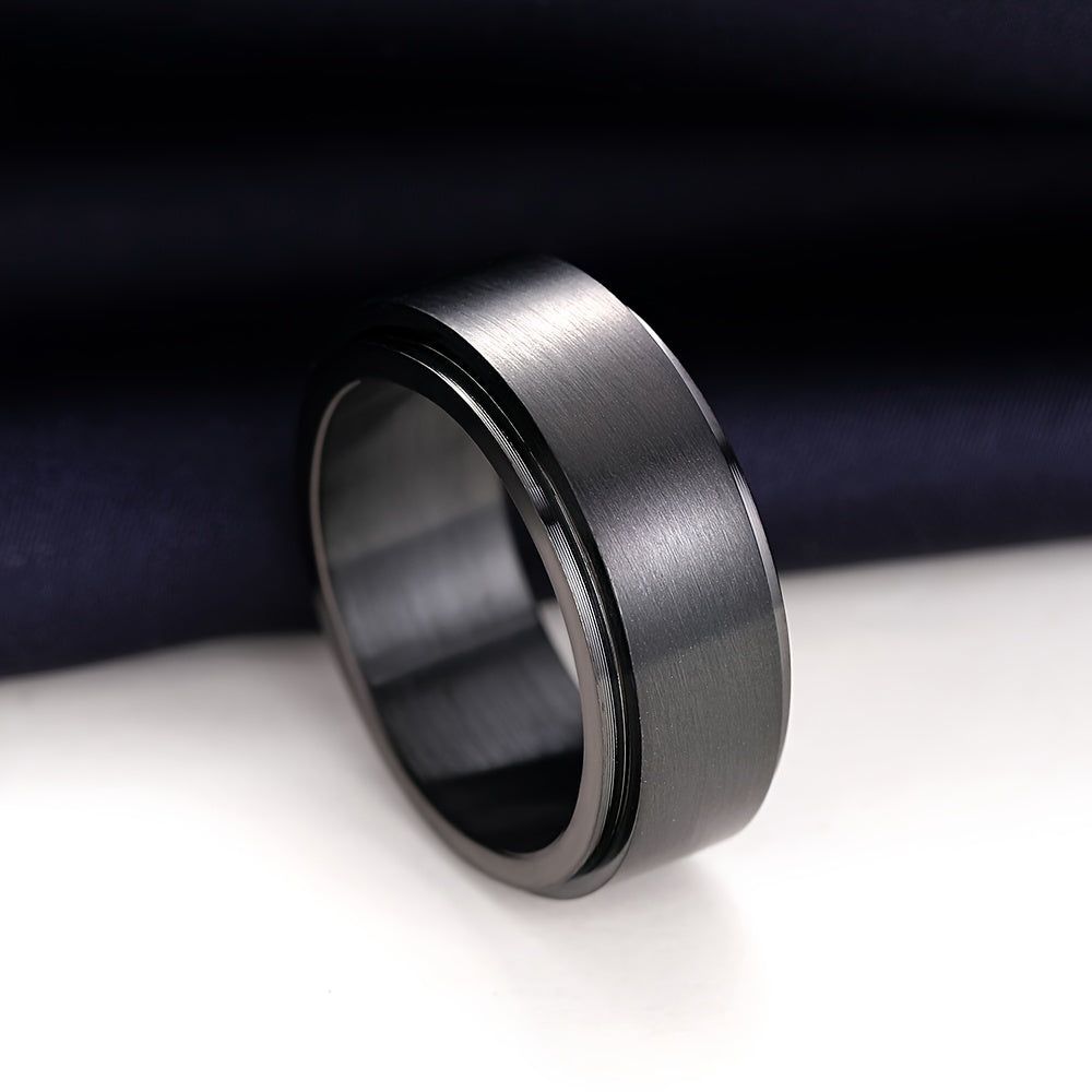 1pc Men's Simple Fashion Rotatable Wide Ring, Casual Party Clothing Accessories, Birthday Gift For Friends